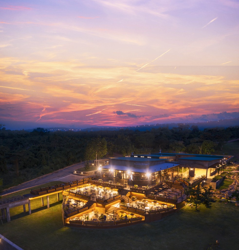 Aerial view of Ceiba Restaurant at Safari Valley Resort